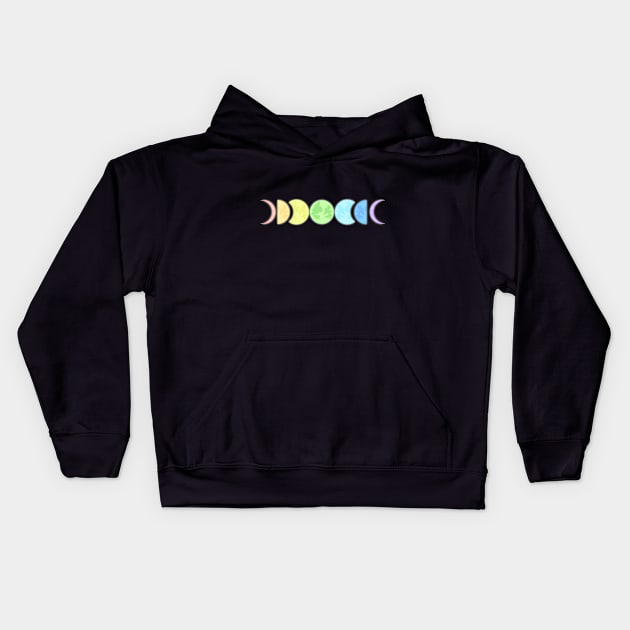 Rainbow Phases of the Moon Kids Hoodie by gabyshiny